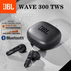 JBL WAVE 300 TWS Active Noise-Cancellation Bluetooth Earbuds with Built-In Microphone and Volume Control.