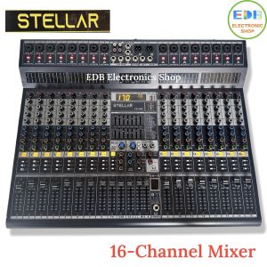 Stellar FX-1600 Professional Audio Mixer 16channel Mixer +48V Phantom MP3/USB Interface/BT/Recording w/ 365DSP effects FX1600