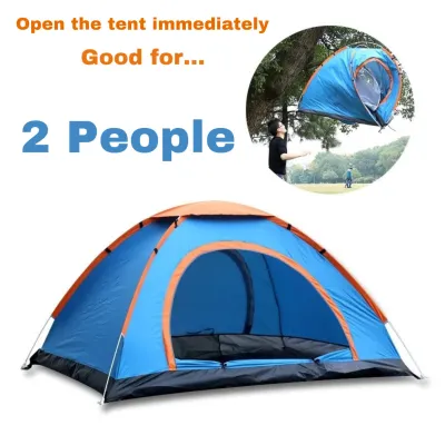 Camping Tent Set 8/6/4/2 Person Outdoor Quick Opening Tent Waterproof Anti-Mosquito Camping Tent Random Color Large Space Stable