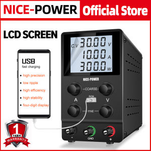 Nice Power Adjustable DC power supply 30V 10A 300W LCD Screen Voltage Regulator 48V 70V 100V 120V Stabilizer Switching Bench Source for platingbattery charging