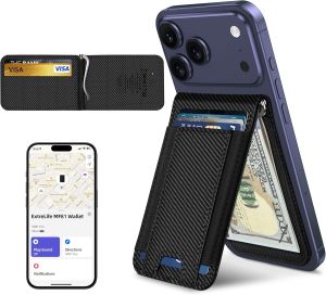 for Magsafe Wallet with Money Clip Works with Find My 8 Card Holder Strongest Magnetic Wallet for iPhone 17/16/15/14/13/12 Series Adjustable Stand RFID Blocking Premium Leather Rechargeable