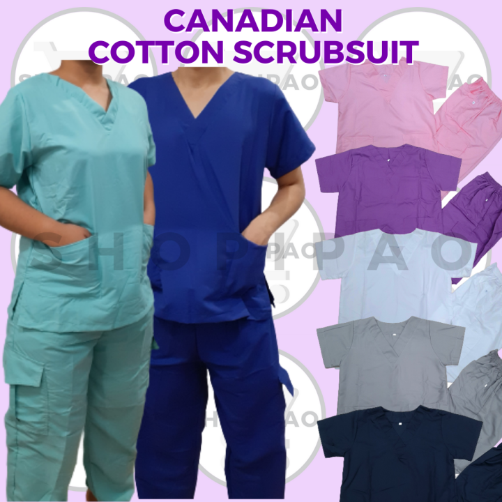 TSO Scrubsuit Canadian Cotton Plain Terno Cargo Pants Scrub Suit by the