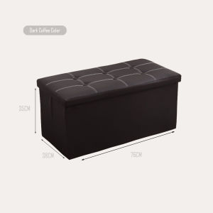 Foldable Storage Stool Sofa High-End Leather With Multifunction Extra Large Capacity 110L Foldable Box Sofa Footrest Waterproof Bench收纳盒 收纳凳