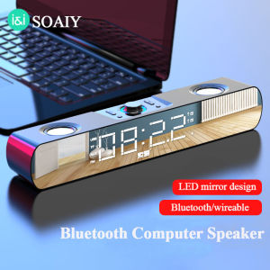 Banchugw multimedia bluetooth speaker subwoofer with LED display Clock soundbar for TV computers louldspeaker for home theater