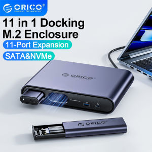ORICO M.2 NVMe SSD Case USB C Triple Display Docking Station with 65W Power Adapter 4K60Hz HDMI-com PD60W Ethernet USB3.2 10Gbps