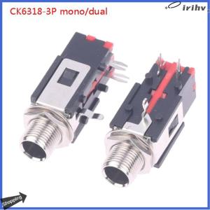 【jianzhanqinl】 2ชิ้นแจ็คเสียง6.35มิลลิเมตร3Pin สเตอริโอเสียงซ็อกเก็ตไมโครโฟนสายเชื่อม