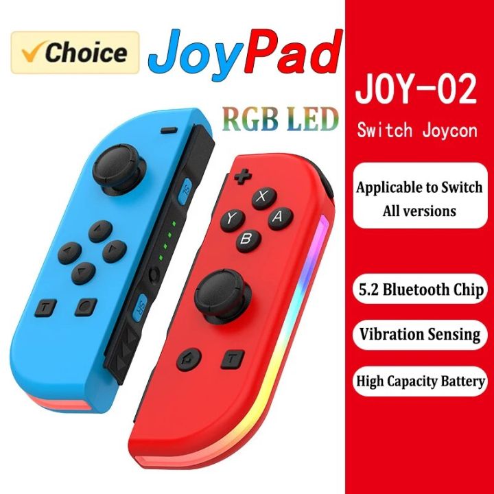 Joy RGB LED 5.2 BT Switch L/R Joypad For Nintendo Switch/Lite/Oled Cons ...