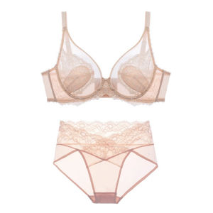 INTIMA wanita renda renda renda dan Panty Set Set Bralette yang tidak digariskan Set Soft Underwired Push Up Lingerie Set