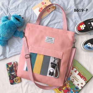 Multipurpose Canvas Handbag Women Shoulder Bag with Removable Strap Crossbody Wear Resistant Casual Fashion Zipper Bag / Student Bag