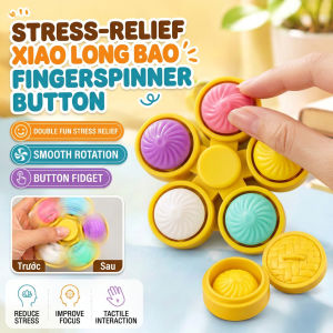 Fidget Spinner Stress Relief Toy Push Bubble Steamed Bao Bun Dim Sum Design Sensory Finger Toy Anxiety Relief Gift Kids Adults