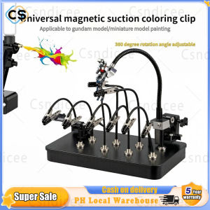 12PCS bendable magnetic base coloring clip universal metal crocodile clip model hand-held spray painting tool