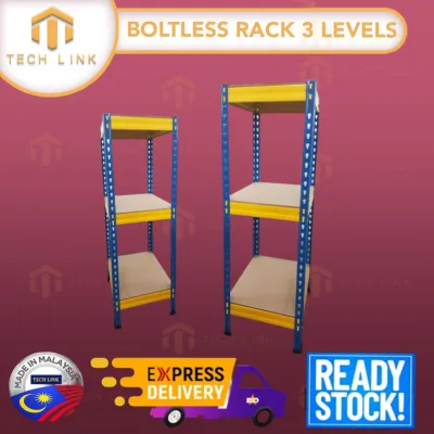 Boltless Rack with Fiberboard 450mmD x 450mmL x 1200mmH - YellowBlue