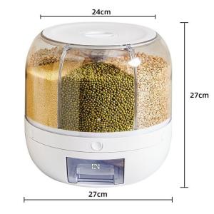 Rotating Rice Bucket Insect-Proof Moisture-Proofgrain Bucket Grain Storage Tank Kitchen Rice Container Anti-Bug Sealed Rice Bucket Pet Food Rice Box