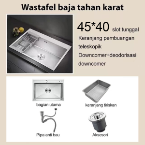 Stainless Steel Kitchen sink Modern Kitchen Sink Bak Cuci Piring Stainless Hitam cuci piring Ketebalan