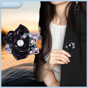【SHANGZE4】 Thời trang Rỗng ra ngọc trai hoa trà trâm cài cho người phụ nữ quần áo áo phụ kiện Quà Tặng