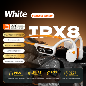 POLVCDG-X10/X7 IPX8 Waterproof  Swimming Headphones  Bone Conduction Earphone Bluetooth 5.3 Waterproof Sport Earbuds