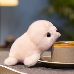 SKJK Stuffed Animals Seals Plush Toy Big Eyes Sea World Sea Lion Plush Lovely Soft Cute Stuffed Seals Decor