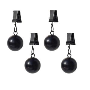 RBJ4 4 pcs with Clip Curtain Weight Ball Windproof Gravity Ball Table Cloth Weights Pendant Durable Curtain Weights Outdoor Use