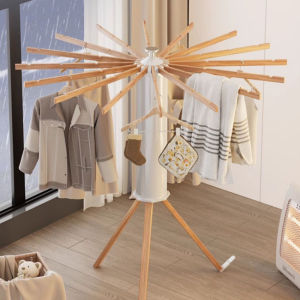 อุปกรณ์จัดระเบียบในร่ม/เสื้อผ้ากลางแจ้งแบบอิสระที่แขวนผ้าสำหรับตากปลาหมึกพร้อมแขนปรับระดับได้8ชิ้นพับซักประกอบราวแขวนสำหรับห้องนอน/ระเบียง