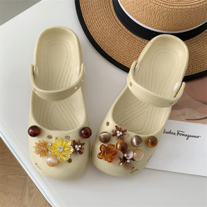 [Free Shipping] WomenS Ballet Clogs Eva Beach Outdoor Closed-Toe Slip-On Hollow Non-Slip Summer Slippers