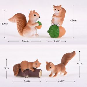 RGFV MALL Cute Resin Terrarium Decor Accessories Craft DIY Animal Miniature Decoration Squirrel Figurines Fairy Garden Ornaments