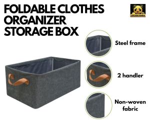 Foldable Clothes Organizer Storage box/ Non woven wardrobe linen/bakul baju/kotak baju