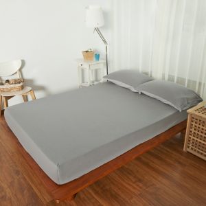 Cotton Pure™ Ash Grey Jersey Cotton Fitted Sheet Set