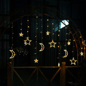 ไฟสายรูปดาว Ledไฟม่านคริสต์มาสและนางฟ้ายาว3.5เมตรสําหรับตกแต่งกลางแจ้งในร่มสําหรับห้องนอนบ้านปาร์ตี้งานแต่งงาน