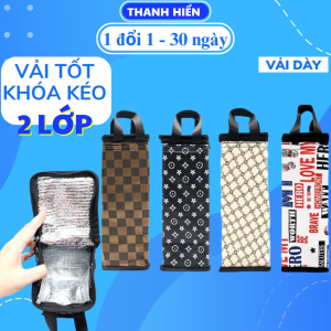 [GIÁ SỈ-SIÊU TỐC 2H] Túi giữ nhiệt bình giữ nhiệt và hộp cơm 2 lớp giữ nhiệt có dây kéo và quai xách chắc chắn cao cấp - giao mẫu ngẫu nhiên