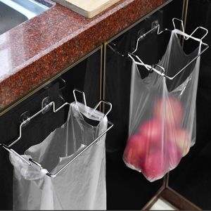 CHENJIE Stainless Steel Wall-mounted Kitchen Accessories Garbage Bags Holder Rubbish Bag Holder Storage Rack Trash Rack Garbage Bracket trash bag holder Garbage Storage Holder