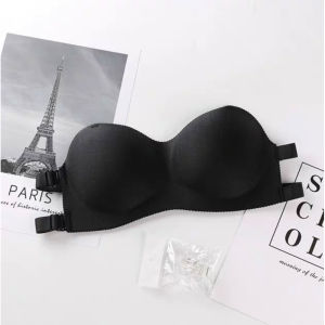 บราเกาะอก รุ่นB-027 เกาะอกแบบไร้สาย ดันทรงแต่ไม่หนา ไร้ตะเข็บ แถมสายใส พร้อมส่งในไทย บราผู้หญิง