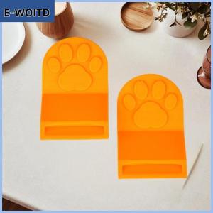 【E-WOITD】 ที่เปิดกระป๋องอาหารแมว2ชิ้นที่เปิดขวดอาหารแมวสัตว์เลี้ยงแบบพกพากันลื่นใช้ง่ายเครื่องมือทำความสะอาดวัสดุใช้ในครัว