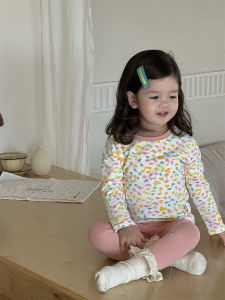 Childrens two-piece home pajama set 2025 Autumn Korean-style childrens clothing baby pajama set girls home wear set
