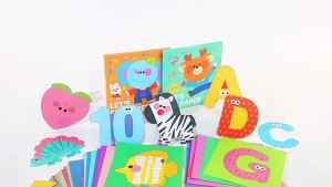Childrens 26 English letters and numbers Animal traffic Visual provocation card Handmade Paper Cuttings Kindergarten baby toys
