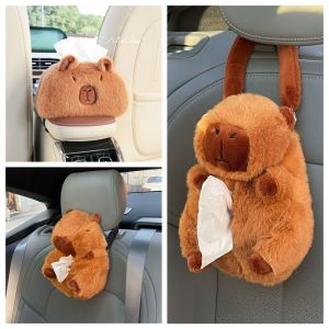 CRUSHES Plush Capybara Car Tissue Box Cartoon Water Dolphin Armrest Box Paper Case Hanging Tissue Box Car Inner Decor