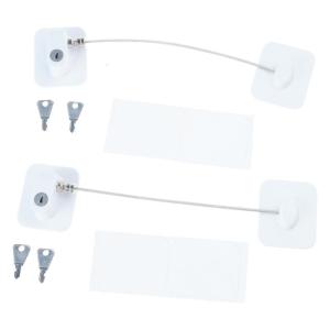 2ชิ้นที่ล็อคหน้าต่างในบ้านตู้เย็นหัวเข็มขัดล็อกนิรภัยล็อคด้วยกุญแจประตูตู้แช่แข็งล็อคป้องกันเด็ก