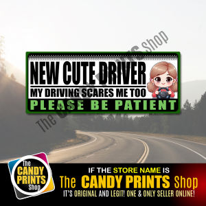 Magnetic Car Sticker (10 x 4 inches - Cute Driver Series 01) NEW CUTE DRIVER