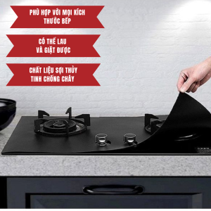 Lót bếp ga Vải sợi thủy tinh phủ Teflon bảo vệ bếp chống dầu chống bẩn chịu nhiệt có thể tái sử dụng