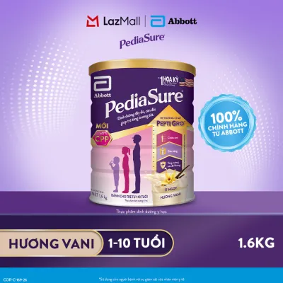 [CHỈ 20H 07-10.8 GIÁ TỐT MUA NGAY-SLCH] 1 lon PediaSure 1-10 tuổi dạng bột hương Vani 1.6kg
