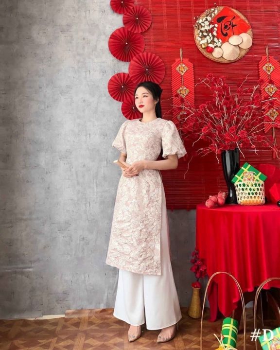 [Free Ship 2024] Áo dài cách tân xinh xắn chất gầm kèm quần tuyết nhung ...