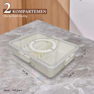 BISA COD - Food Container Kotak Penyimpanan Makanan di Kulkas Tempat Saringan Sayuran Buah & Daging / Wadah Rak Bumbu Dapur Dengan Tutup / Food Storage Besar Kontainer Makan Beku Segar Tertutup Transparan MURAH (A02/A03/A04/A08)