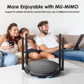 WAVLINK AC1200 Dual Band 5 GHz + 2.4 GHz WiFi Router, Wireless Internet Router for Home and Gaming with WAN/LAN Gigabit Ethernet Ports, 4 x 5 dBi High-Gain Antennas, Supports Router / AP / WISP Mode. 