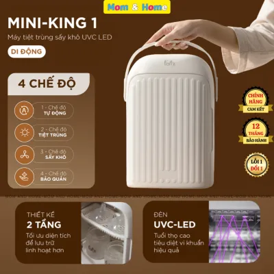 Máy Tiệt Trùng Sấy Khô UVC Mini-KING 1 Fatz Baby 2 Chế Độ Sấy Quai Xách Di Động Nhỏ Gọn Tiện Lợi
