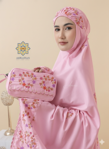 ARZ - Mukena Dewasa Bordir Bunga Yasmin Mewah Katun Premium Jumbo