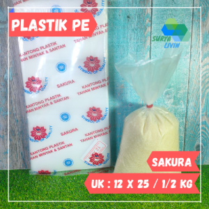 Plastik PE Sakura / Plastik Gula Es MinyakSantan Uk. 1/2 kg / 12x25