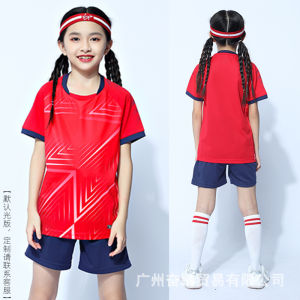 Childrens football uniform set for boys and girls gradient color competition training team uniform elementary school students summer sports short-sleeve football jersey