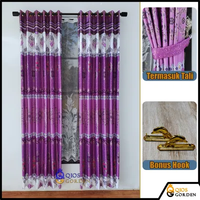 Gorden Blackout Import Mewah Lebar 140 cm Atau 6 gelombangTinggi 200 sampai 270 cm Motif Printing