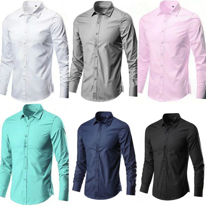 Long Sleeve Plain Polo for Men Premium Cotton Formal Wear Office Shirts