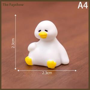 [The Fayshow] Miniatures Figurines Cute White Duck Animal Micro Landscape Ornaments For Home Desk Decoration Gardening Accessories