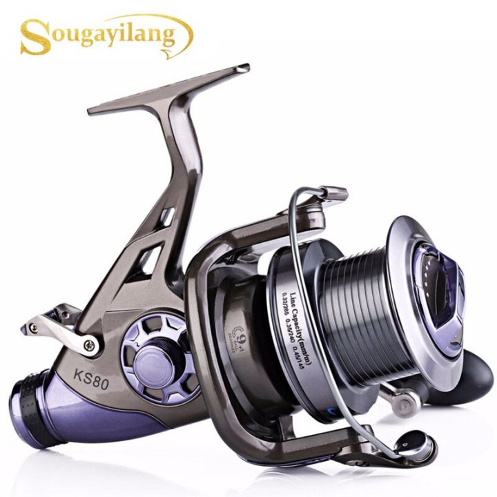 Sougayilang Carp Fishing Reel Metal Spool 9+1BB 4.1:1 Gear Ratio High Speed  Spinning Fishing Reel Super Quality Drum Carp Reel